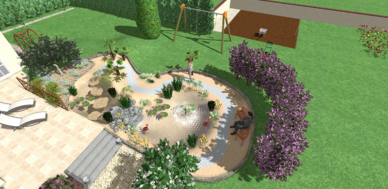 Vue 3D Jardin